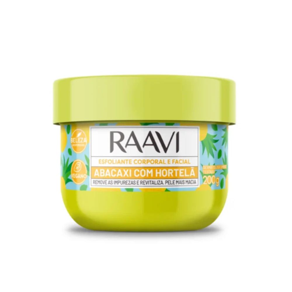 Raavi Esfoliante Corporal e Facial Abacaxi com Hortelã 200g