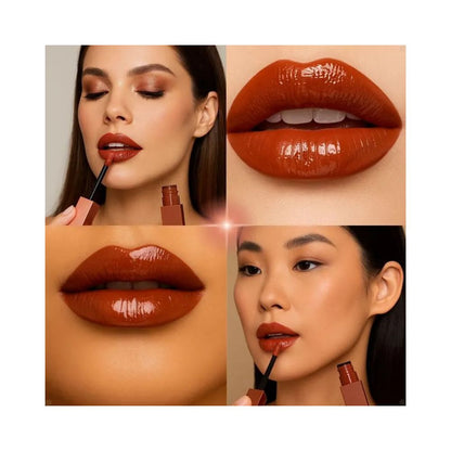 Batom Vinil Juliana Glossy Caramelo Intenso com Efeito Espelhado