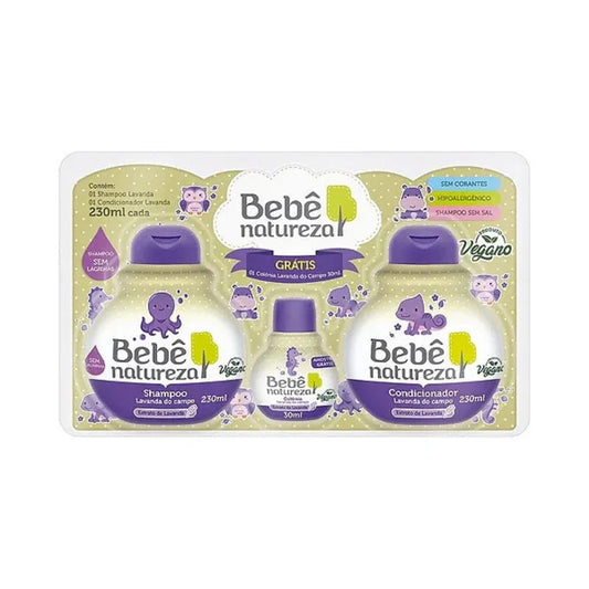 Bebê Natureza Kit Shampoo e Condicionador Lavanda do Campo + Colônia