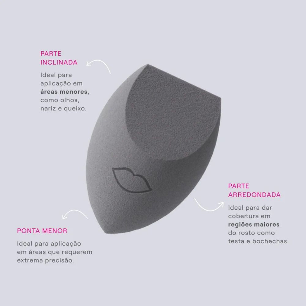 Esponja de Maquiagem Boca Rosa Formato Anatômico