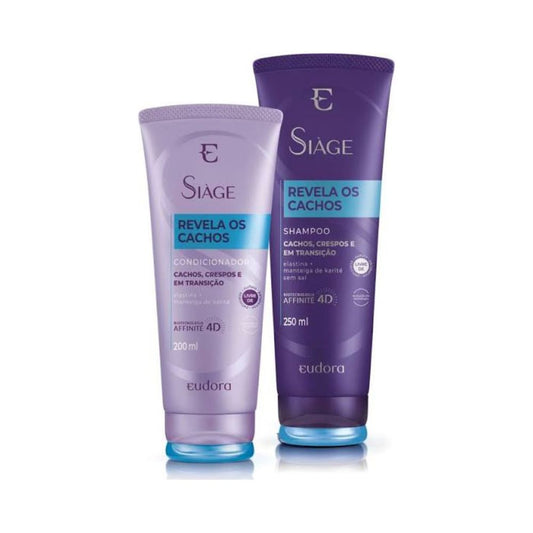 💜 Eudora Siàge Revela os Cachos – Kit Shampoo + Condicionador