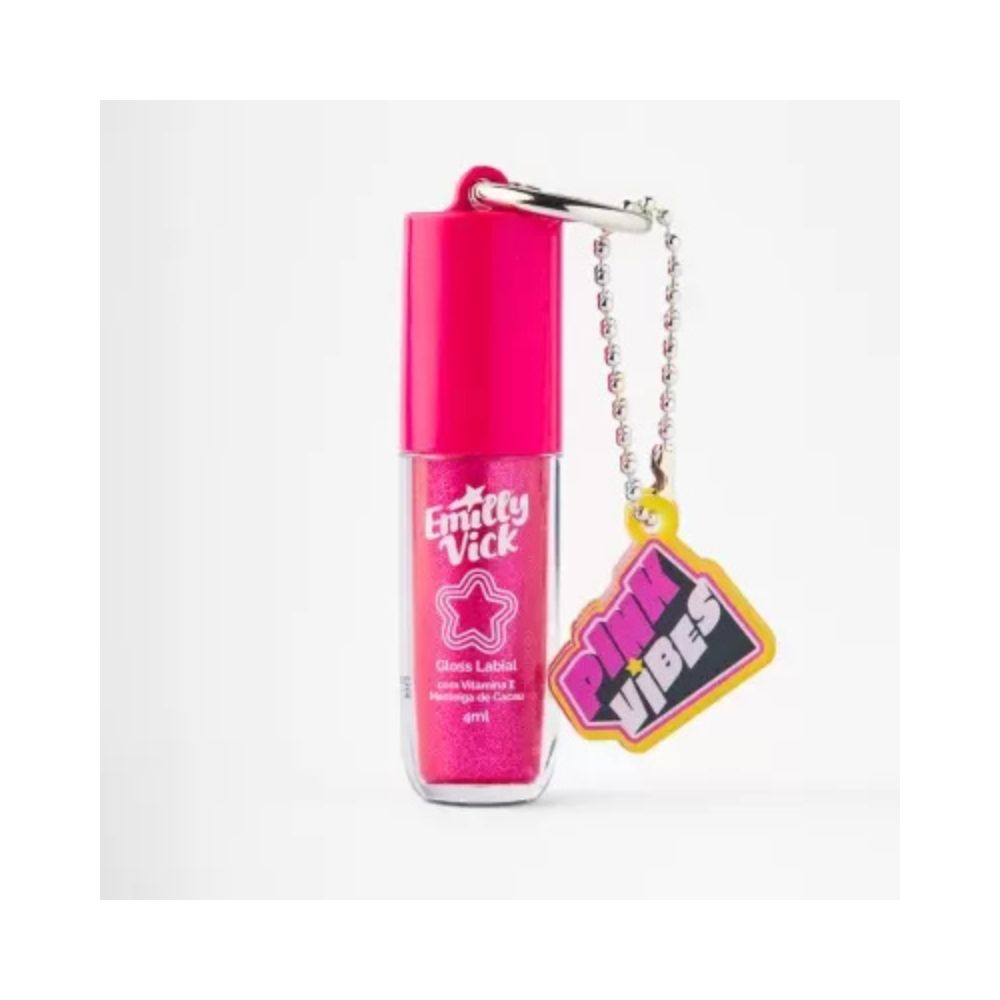 Gloss Labial By Emilly Vick Dids Glitter Rosa com Brilho