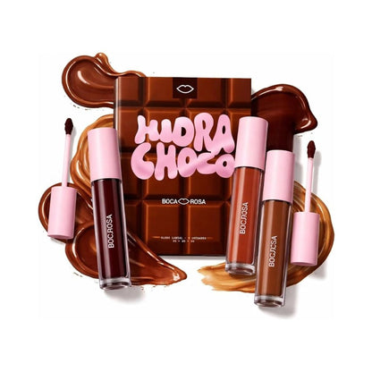 Kit Gloss Labial Boca Rosa Hidra Choco 3 Unidades