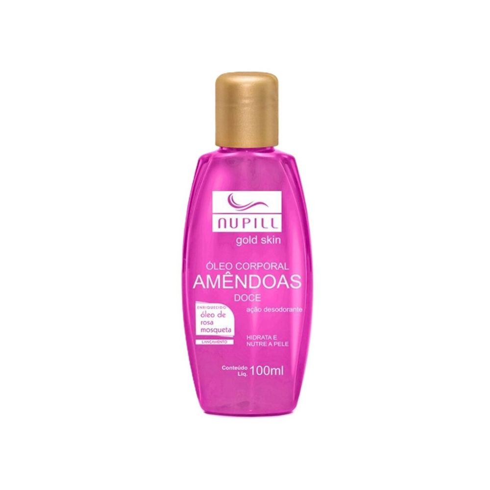 Nupill Gold Skin Óleo Corporal Amêndoas Doce com Rosa Mosqueta 100ml