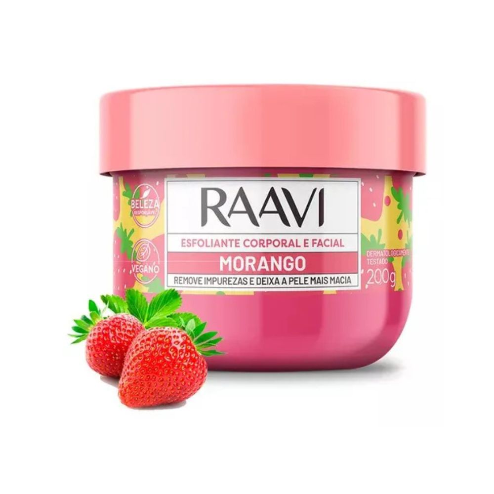 Raavi Esfoliante Corporal e Facial Morango 200g