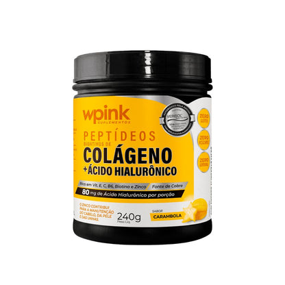🍊 Wpink Peptídeos Bioativos de Colágeno + Ácido Hialurônico  Carambola