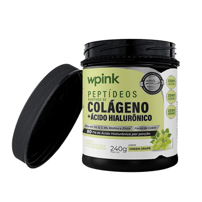🍇 Wpink Peptídeos Bioativos de Colágeno + Ácido Hialurônico Green Grape