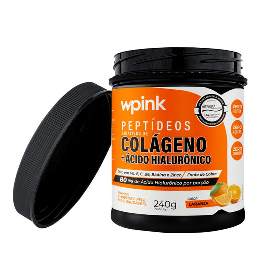 Wpink Peptídeos Bioativos de Colágeno + Ácido Hialurônico  Laranja