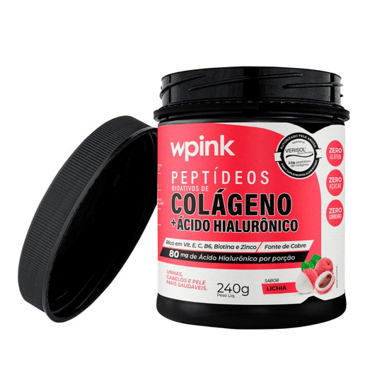 Wpink Peptídeos Bioativos de Colágeno + Ácido Hialurônico Lichia