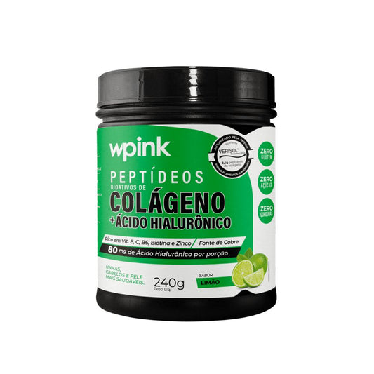 🍋 Wpink Peptídeos Bioativos de Colágeno + Ácido Hialurônico  Limão